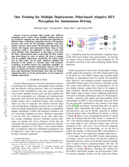 One Training for Multiple Deployments: Polar-based Adaptive BEV
  Perception for Autonomous Driving