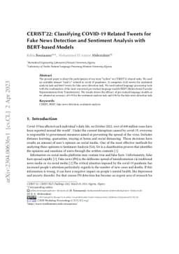 Classifying COVID-19 Related Tweets for Fake News Detection and
  Sentiment Analysis with BERT-based Models