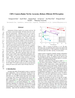 CRN: Camera Radar Net for Accurate, Robust, Efficient 3D Perception