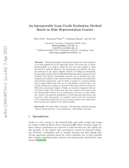 An Interpretable Loan Credit Evaluation Method Based on Rule
  Representation Learner