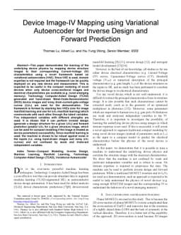 Device Image-IV Mapping using Variational Autoencoder for Inverse Design
  and Forward Prediction