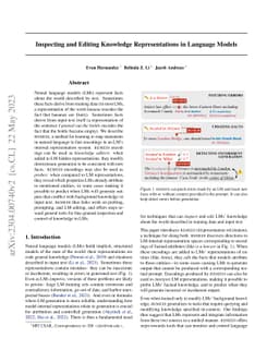 Inspecting and Editing Knowledge Representations in Language Models