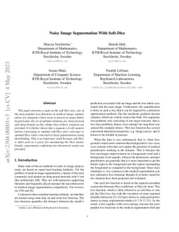 Noisy Image Segmentation With Soft-Dice