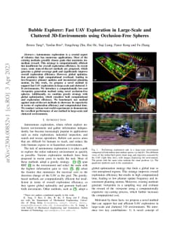 Bubble Explorer: Fast UAV Exploration in Large-Scale and Cluttered
  3D-Environments using Occlusion-Free Spheres