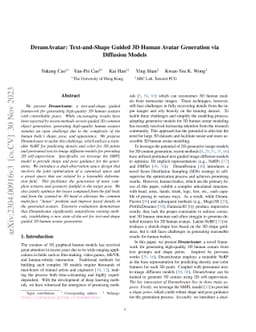 DreamAvatar: Text-and-Shape Guided 3D Human Avatar Generation via
  Diffusion Models