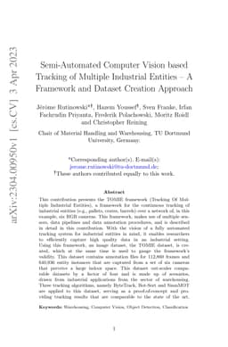 Semi-Automated Computer Vision based Tracking of Multiple Industrial
  Entities -- A Framework and Dataset Creation Approach