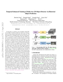 Temporal Enhanced Training of Multi-view 3D Object Detector via
  Historical Object Prediction