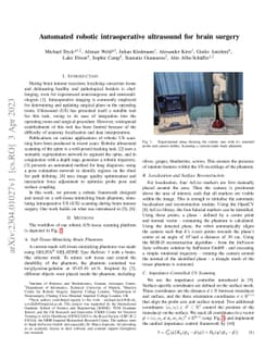 Automated robotic intraoperative ultrasound for brain surgery