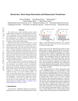 Burstormer: Burst Image Restoration and Enhancement Transformer