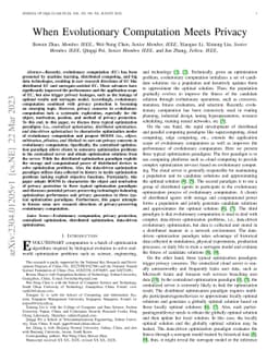 When Evolutionary Computation Meets Privacy