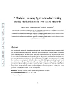 A Machine Learning Approach to Forecasting Honey Production with Tree-Based Methods