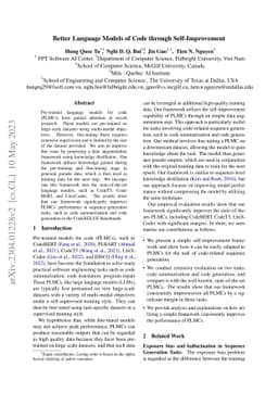 Better Language Models of Code through Self-Improvement