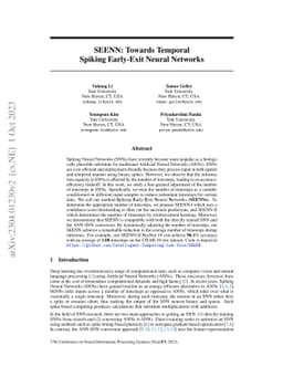 SEENN: Towards Temporal Spiking Early-Exit Neural Networks