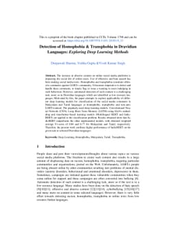 Detection of Homophobia & Transphobia in Dravidian Languages: Exploring
  Deep Learning Methods
