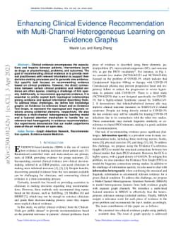 Enhancing Clinical Evidence Recommendation with Multi-Channel
  Heterogeneous Learning on Evidence Graphs