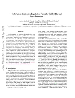 CoReFusion: Contrastive Regularized Fusion for Guided Thermal
  Super-Resolution