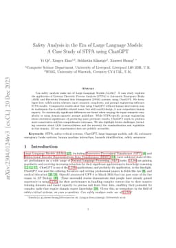 Safety Analysis in the Era of Large Language Models: A Case Study of
  STPA using ChatGPT