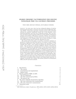 Sparse Cholesky Factorization for Solving Nonlinear PDEs via Gaussian
  Processes