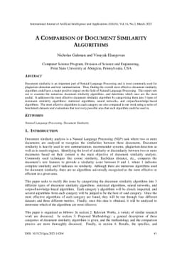 A Comparison of Document Similarity Algorithms