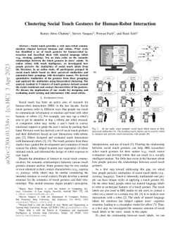 Clustering Social Touch Gestures for Human-Robot Interaction