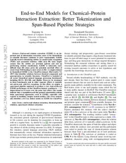 End-to-End Models for Chemical-Protein Interaction Extraction: Better
  Tokenization and Span-Based Pipeline Strategies