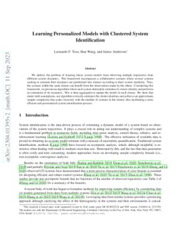 Learning Personalized Models with Clustered System Identification