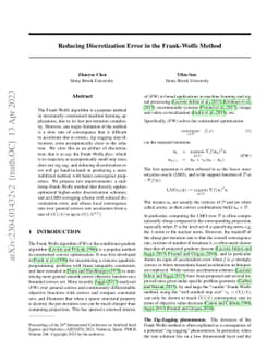 Reducing Discretization Error in the Frank-Wolfe Method