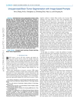 Unsupervised Brain Tumor Segmentation with Image-based Prompts