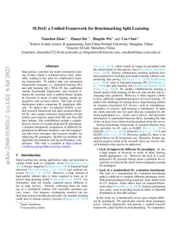 SLPerf: a Unified Framework for Benchmarking Split Learning