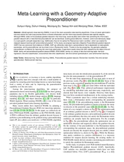 Meta-Learning with a Geometry-Adaptive Preconditioner