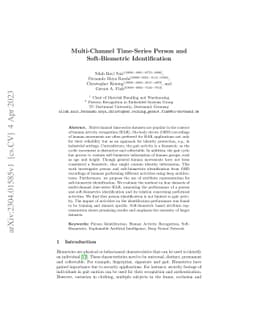 Multi-Channel Time-Series Person and Soft-Biometric Identification