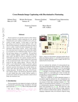 Cross-Domain Image Captioning with Discriminative Finetuning