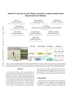 Motion-R3: Fast and Accurate Motion Annotation via Representation-based
  Representativeness Ranking