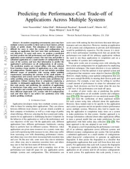 Predicting the Performance-Cost Trade-off of Applications Across
  Multiple Systems