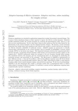 Adaptive learning of effective dynamics: Adaptive real-time, online
  modeling for complex systems