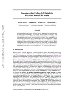 Incorporating Unlabelled Data into Bayesian Neural Networks