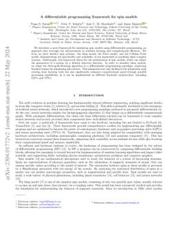 A differentiable programming framework for spin models