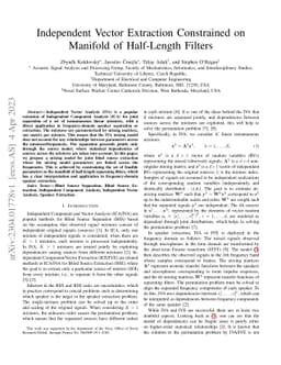 Independent Vector Extraction Constrained on Manifold of Half-Length
  Filters