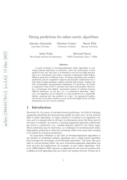Mixing predictions for online metric algorithms