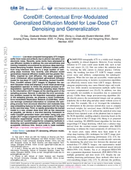 CoreDiff: Contextual Error-Modulated Generalized Diffusion Model for
  Low-Dose CT Denoising and Generalization