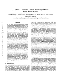 CGDTest: A Constrained Gradient Descent Algorithm for Testing Neural
  Networks