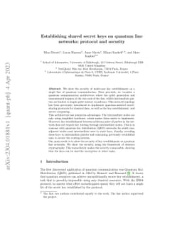 Establishing shared secret keys on quantum line networks: protocol and
  security