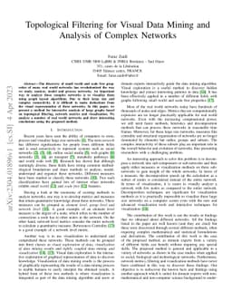 Topological Filtering for Visual Data Mining and Analysis of Complex
  Networks