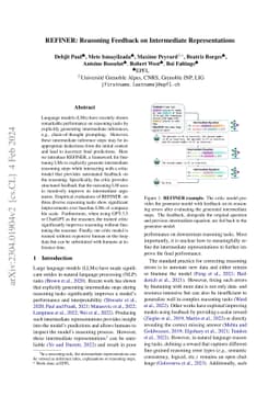 REFINER: Reasoning Feedback on Intermediate Representations