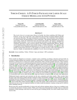 Torch-Choice: A PyTorch Package for Large-Scale Choice Modelling with
  Python