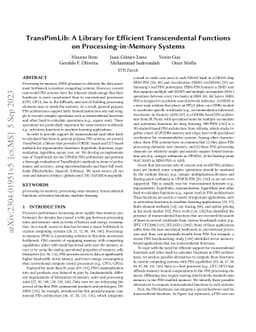 TransPimLib: A Library for Efficient Transcendental Functions on
  Processing-in-Memory Systems