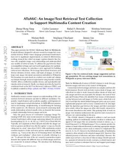 AToMiC: An Image/Text Retrieval Test Collection to Support Multimedia
  Content Creation