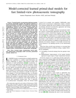 Model-corrected learned primal-dual models for fast limited-view
  photoacoustic tomography