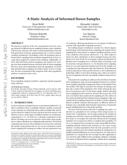 A Static Analysis of Informed Down-Samples