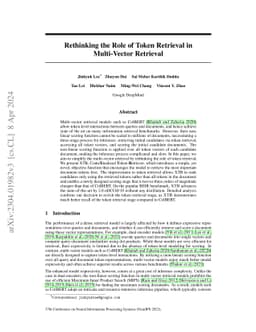 Rethinking the Role of Token Retrieval in Multi-Vector Retrieval